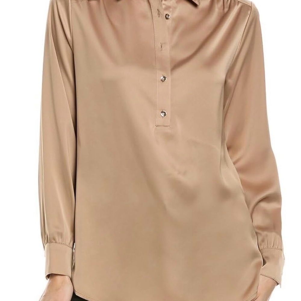 Jones New York Praline Satin Blouse